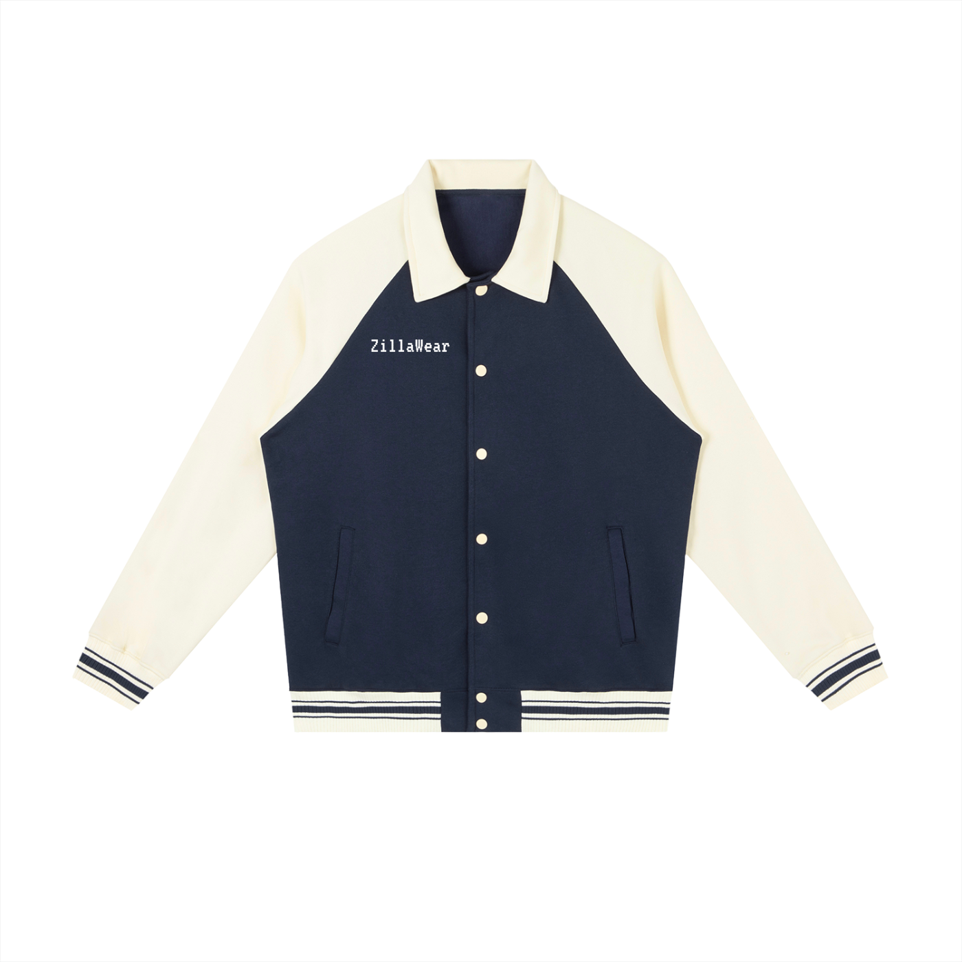 Contrast Raglan Sleeve Baseball Jacket