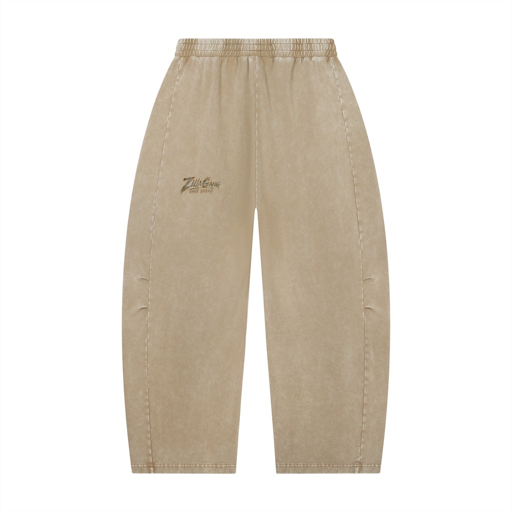 Unisex Mineral Wash Barrel Leg Pants