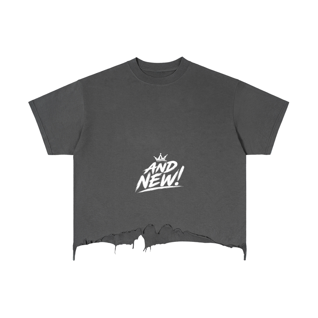 Vintage Wash Boxy Distressed Hem T-Shirt