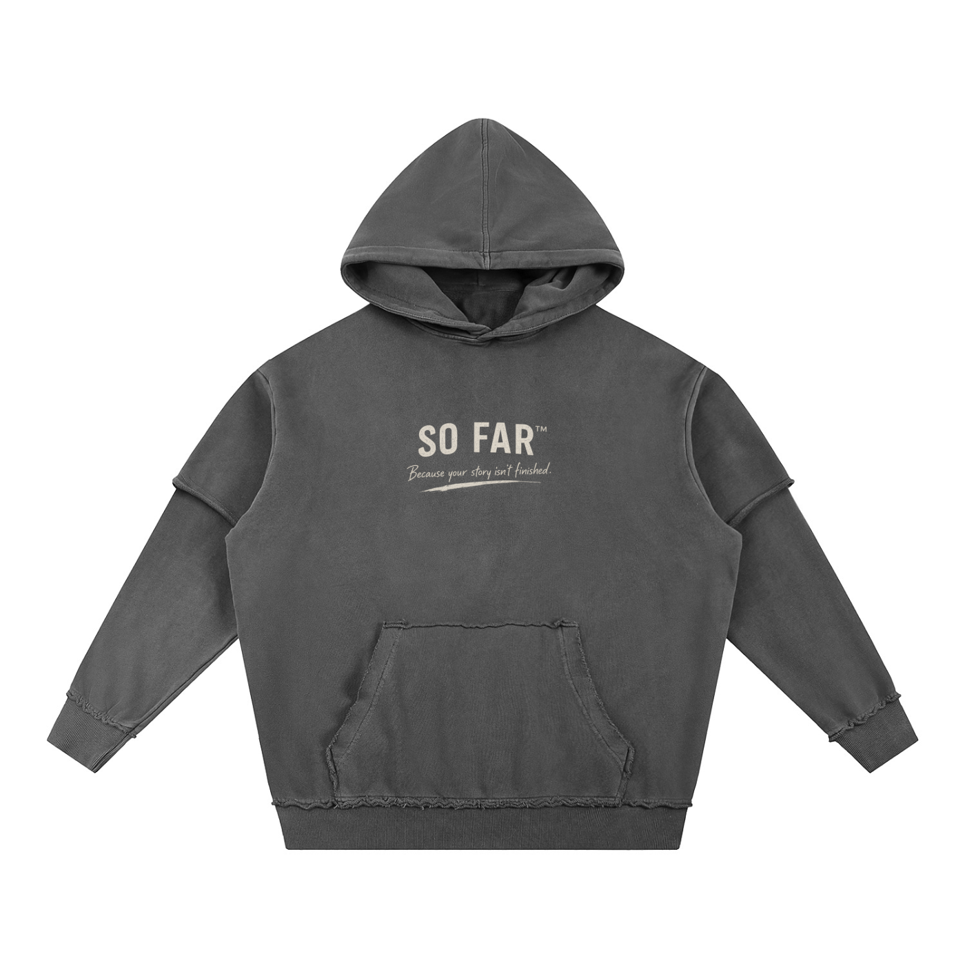 Best Day Collection: Snow Washed Raw Edge Double Layered Hoodie