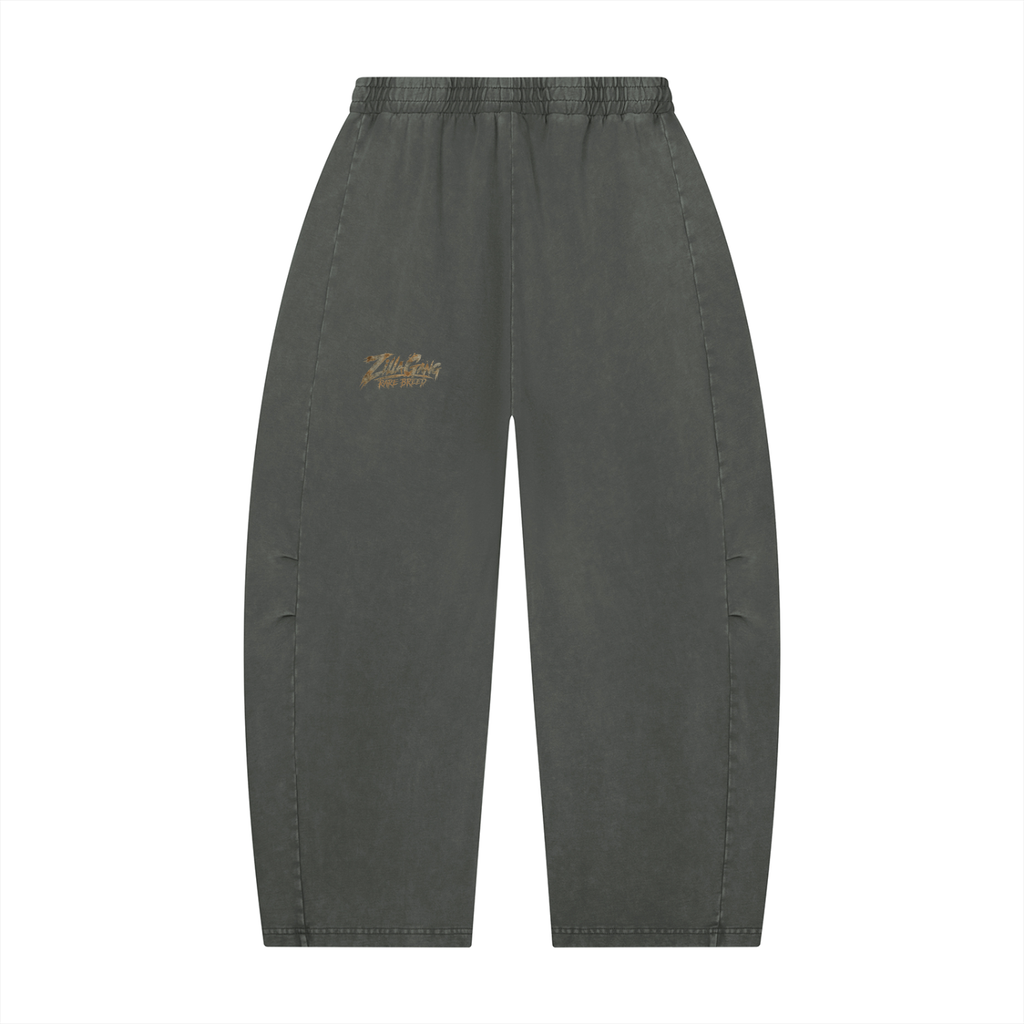 Unisex Mineral Wash Barrel Leg Pants