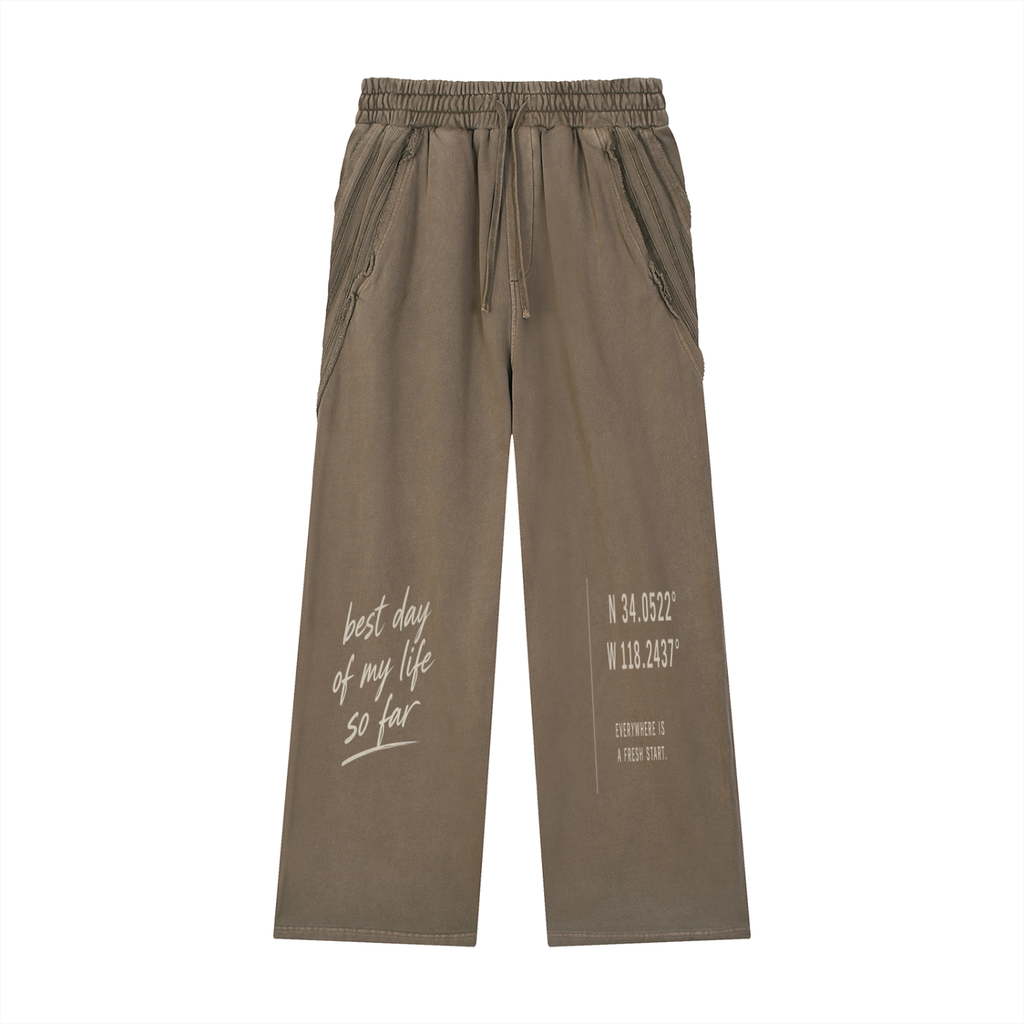Snow Washed Tape Raw Edge Sweatpants