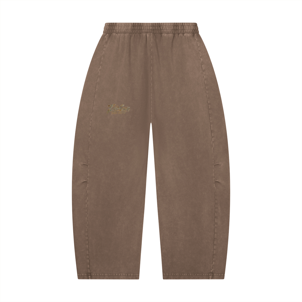 Unisex Mineral Wash Barrel Leg Pants