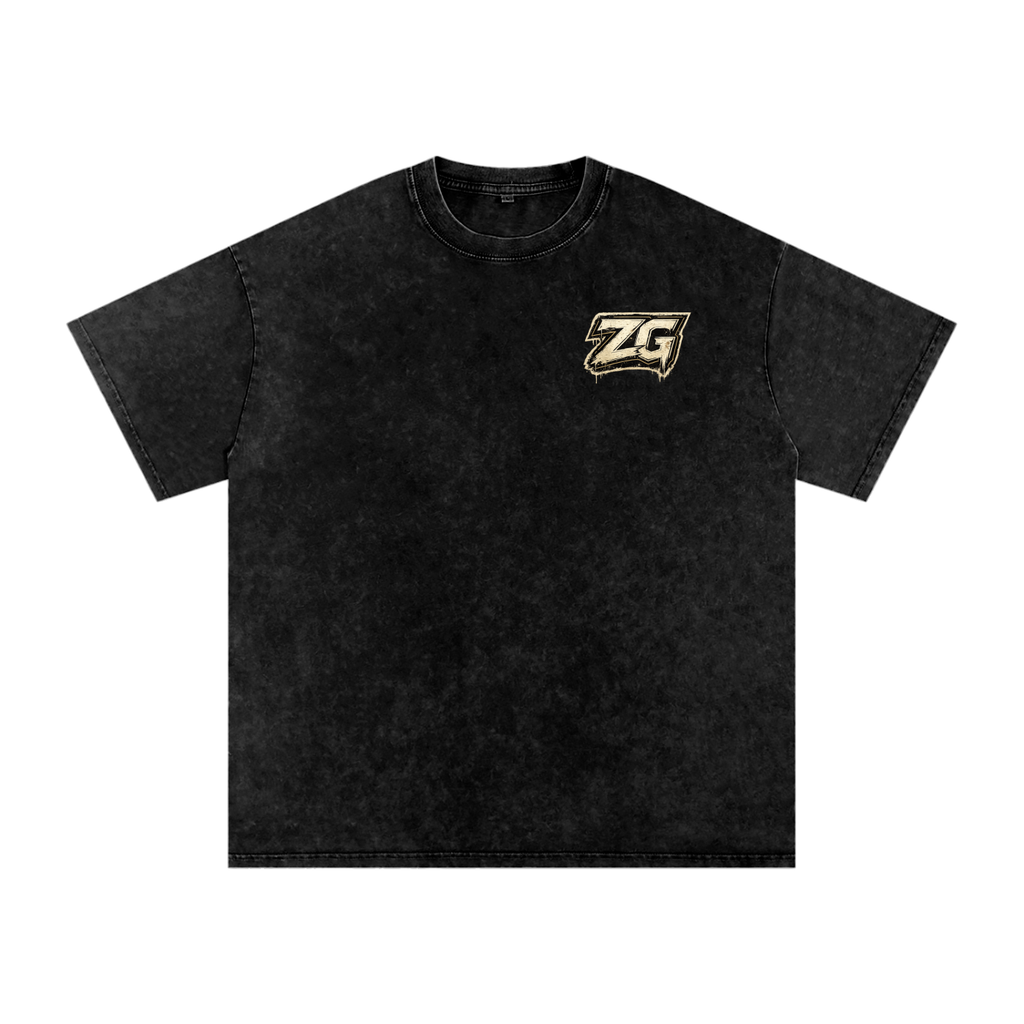 EXCLUSIVE ZG. Snow Washed Oversized Cotton T-Shirt