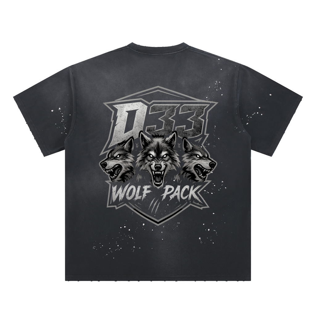 33WolfPack - Hand-Frayed Sunfade Paint Splatter T-Shirt