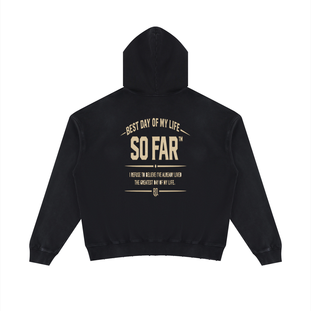 Unisex Mineral Wash Distressed Hoodie